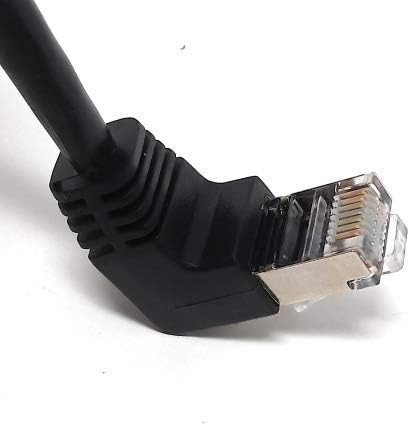 LAN Kabel 0,5 m RJ45 Stecker Ethernetkabel Netzwerkkabel Winkel in Schwarz | System-S