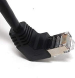 LAN Kabel 0,5 m RJ45 Stecker Ethernetkabel Netzwerkkabel Winkel in Schwarz | System-S