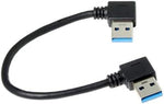 USB Kabel USB Typ A 3.0 auf USB Typ A 3.0 rechts gewinkelt 18 cm | System-S