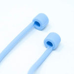 10x Silikon Halteband Holder für AirPods Kopfhörer in Hellblau | System-S