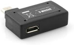 90° Winkelstecker (linker Winkel) USB auf Micro USB OTG Host Cable Flash Drive Verbindung mit extra Micro USB Anschluss für Smartphone Tablet PC | System-S