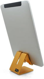Metall Halter Ständer Stand in Gold Farbe für Handy Smartphone E-Book Reader Tablet PC | System-S