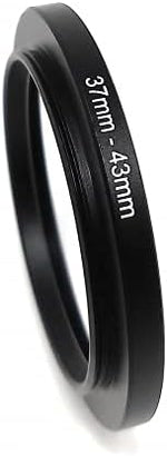 Objektiv Adapter 37 mm Gewinde zu 43 mm Step Up Ring in Schwarz für Filter | System-S