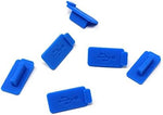 6x USB Typ A Anti Staub Schutz Abdeckung aus Silikon in Blau | System-S