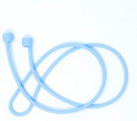 10x Silikon Halteband Holder für AirPods Kopfhörer in Hellblau | System-S