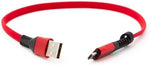 USB A Stecker zu Micro USB Stecker Kabel Flachkabel 32 cm in Rot | System-S