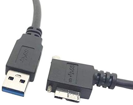 5m USB Kabel 3.0 A zu Winkel Links 3.0 mit Feststellschraube | System-S