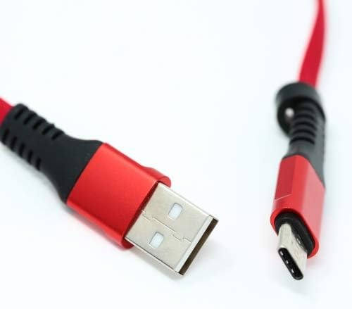 USB Typ C 3.1 Kabel auf USB Typ A 2.0 Flachkabel in Rot 30 cm | System-S