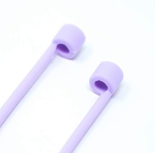 1x Silikon Halteband Holder für AirPods Kopfhörer in Lila | System-S