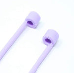 1x Silikon Halteband Holder für AirPods Kopfhörer in Lila | System-S