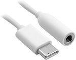 Audio Kabel 3,5 mm Klinke zu USB 3.1 Typ C Stecker Adapter in Weiß | System-S