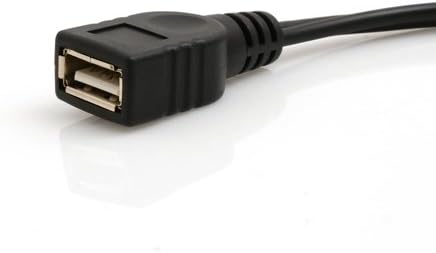 USB 2.0 Y Kabel 12 cm Typ A Buchse zu Micro Stecker + Buchse Adapter in Schwarz | System-S