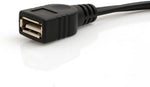 USB 2.0 Y Kabel 12 cm Typ A Buchse zu Micro Stecker + Buchse Adapter in Schwarz | System-S