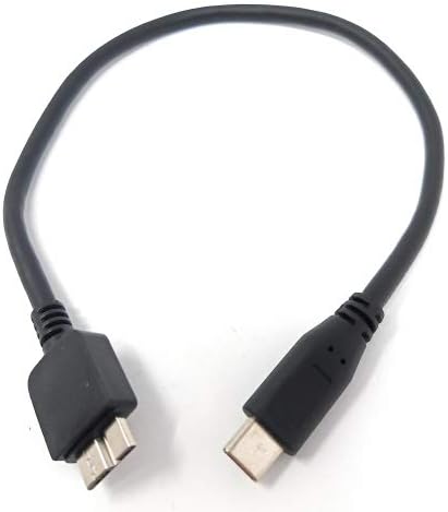 USB 3.1 Kabel 25 cm Typ C Stecker zu 3.0 Micro B Stecker Adapter in Schwarz I SYSTEM-S