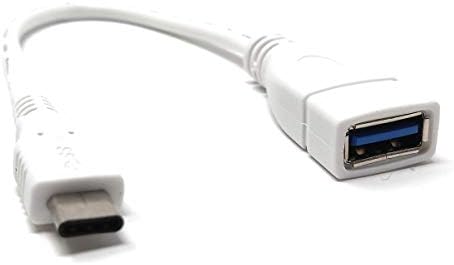 USB 3.1 Kabel 10 cm Typ C Stecker zu 3.0 Typ A Buchse in Weiß | System-S
