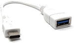 USB 3.1 Kabel 10 cm Typ C Stecker zu 3.0 Typ A Buchse in Weiß | System-S