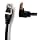 LAN Kabel 0,5 m RJ45 Stecker Ethernetkabel Netzwerkkabel Winkel in Schwarz | System-S