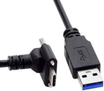 USB 3.0 A Stecker zu USB Typ C 3.1 Stecker Kabel 90 Grad Gewinkelt 3M mit Feststellschraube | System-S