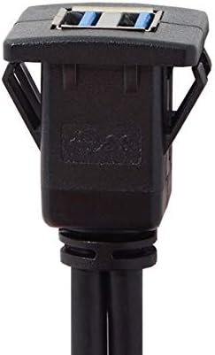 Dual USB A 3.0 Buchse auf 2x USB A 3.0 Stecker Verlängerungskabel Einbaubuchse 100cm | System-S