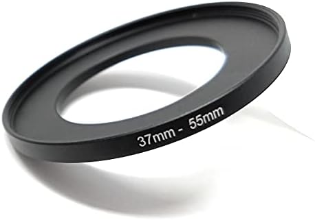 Objektiv Adapter 37 mm Gewinde zu 55 mm Step Up Ring in Schwarz für Filter | System-S