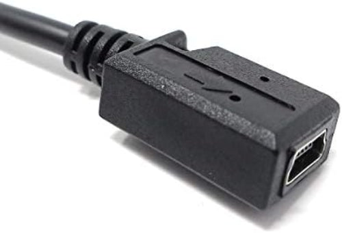 USB 2.0 Kabel 15 cm Micro B Stecker zu Mini B Buchse Adapter in Schwarz | System-S