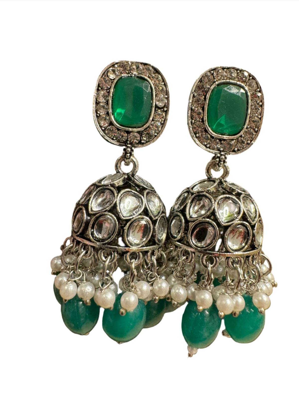 Jhumka Antique Sliver Plated Kudan Earrings