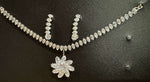 Silver-Plated & White CZ-Studded Jewellery Set