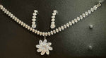 Silver-Plated & White CZ-Studded Jewellery Set