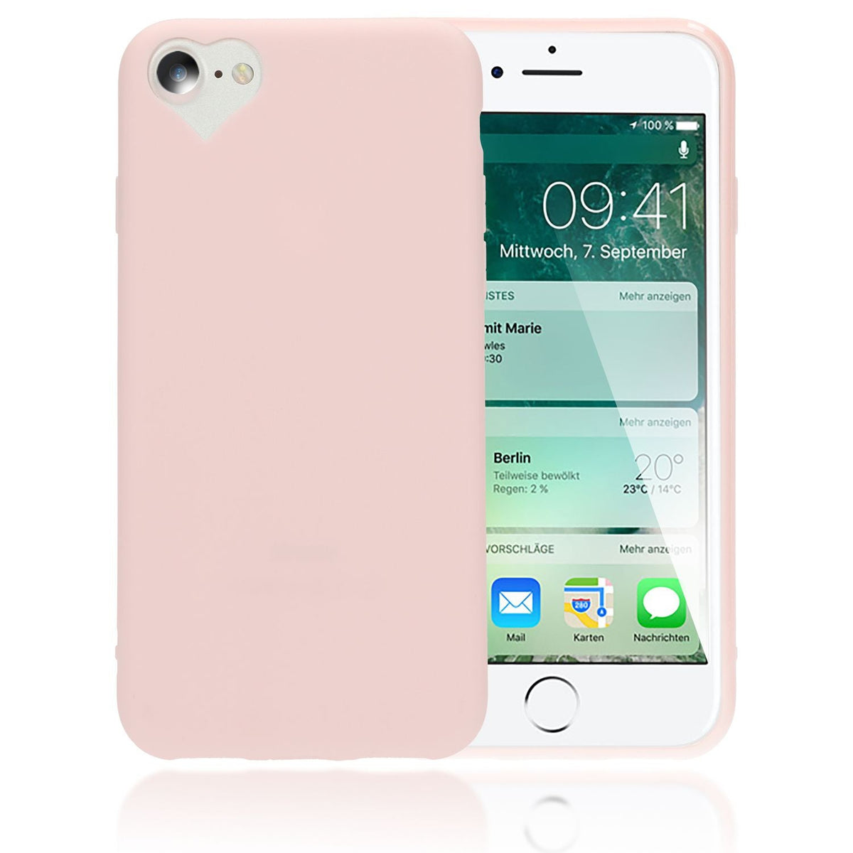 NALIA Herz Handyhülle kompatibel mit iPhone SE 2022 / SE 2020 / 8 / 7 Hülle, Dünne Silikon Schutzhülle Soft Phone Case Cover, Ultra-Slim Backcover Gummi Bumper Handy-Tasche Schale