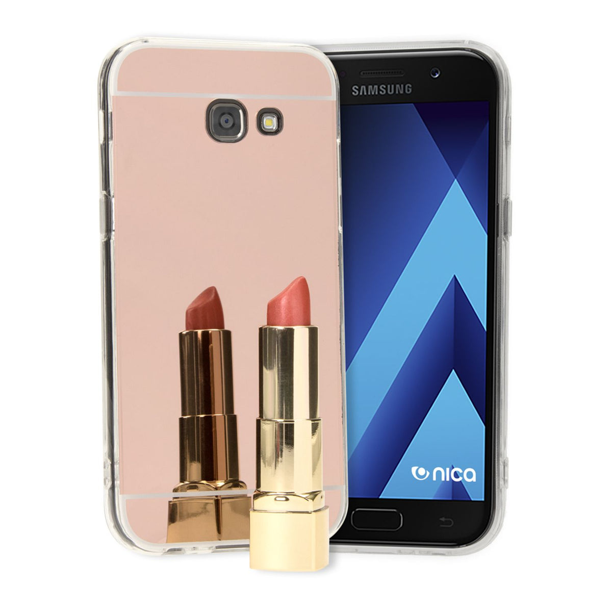 NALIA Spiegel Hülle kompatibel mit Samsung Galaxy A5 2017, Ultra-Slim Mirror Case Cover Silikon Schutzhülle, Dünne Handyhülle Backcover verspiegelt, Handy-Tasche Smart-Phone Etui
