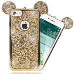 NALIA Handyhülle kompatibel mit iPhone 7, Glitzer Slim Back-Cover Case mit Maus Ohren, Glitter Silikon Hülle Schutzhülle Dünn, Strass Bling Etui Handy-Tasche Smart-Phone Bumper