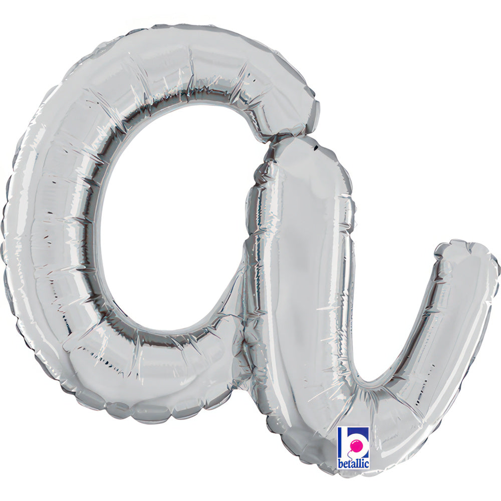 14"/Ø36cm Folienballon Buchstabe Skript Silber | A