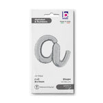14"/Ø36cm Folienballon Buchstabe Skript Silber | A