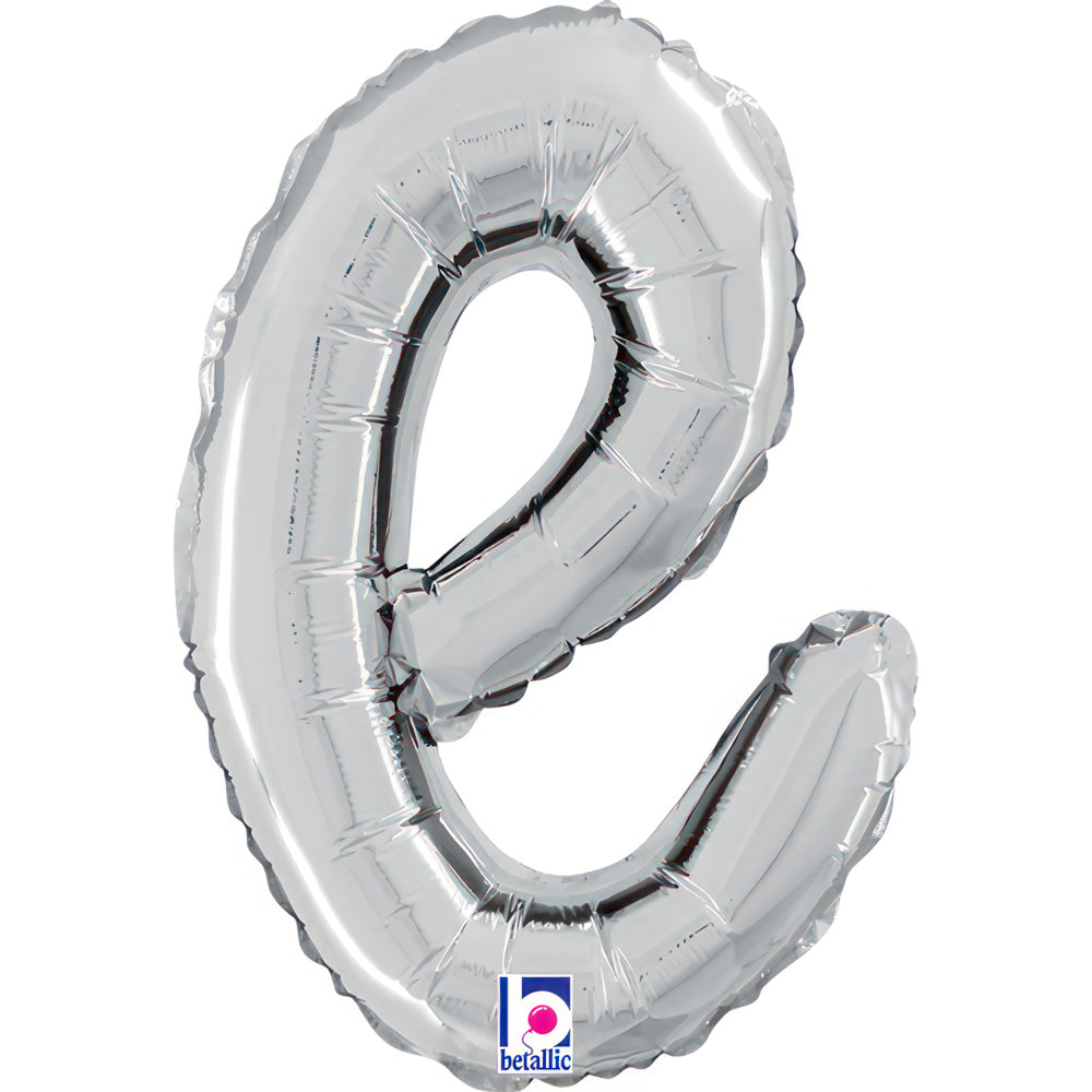 14"/Ø36cm Folienballon Buchstabe Skript Silber | E