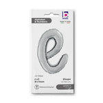 14"/Ø36cm Folienballon Buchstabe Skript Silber | E