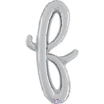 24"/Ø61cm Folienballon Buchstabe Skript Silber | F