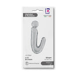 14"/Ø36cm Folienballon Buchstabe Skript Silber | I