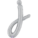 24"/Ø61cm Folienballon Buchstabe Skript Silber | J