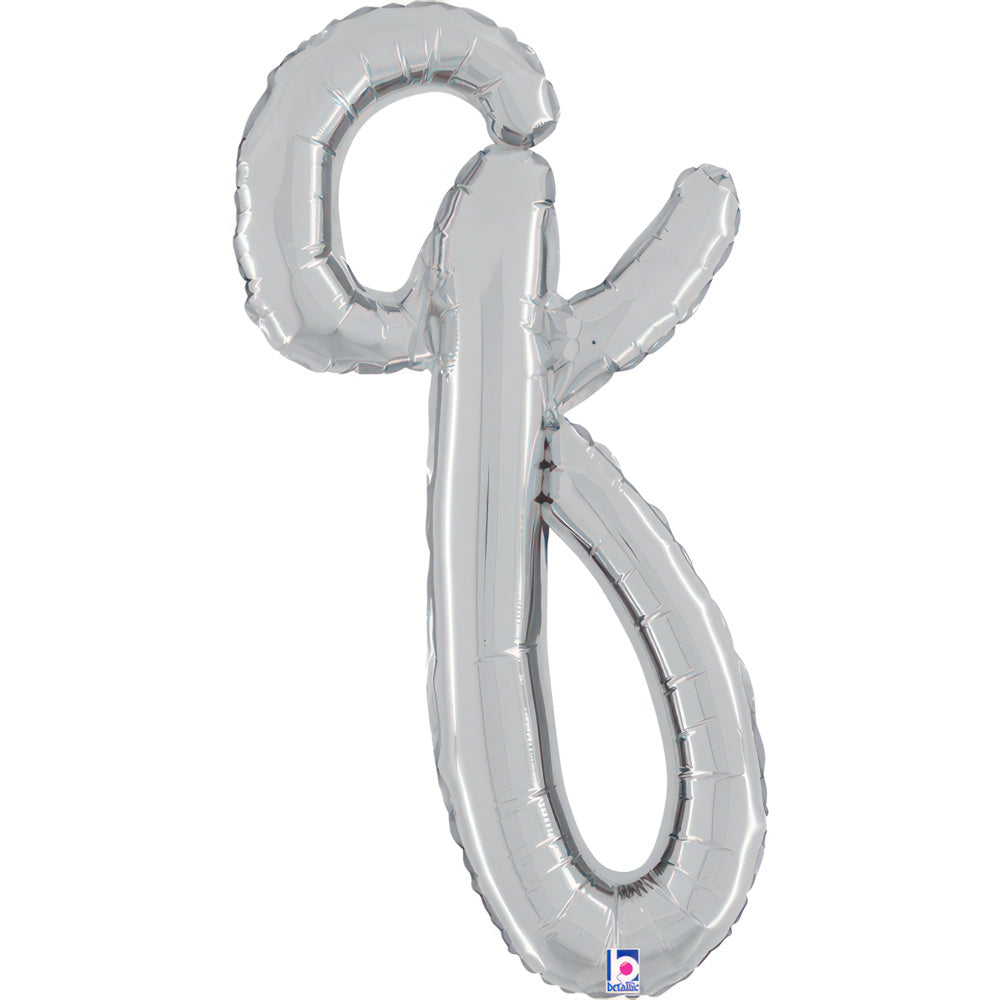 24"/Ø61cm Folienballon Buchstabe Skript Silber | Q