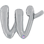 14"/Ø36cm Folienballon Buchstabe Skript Silber | W