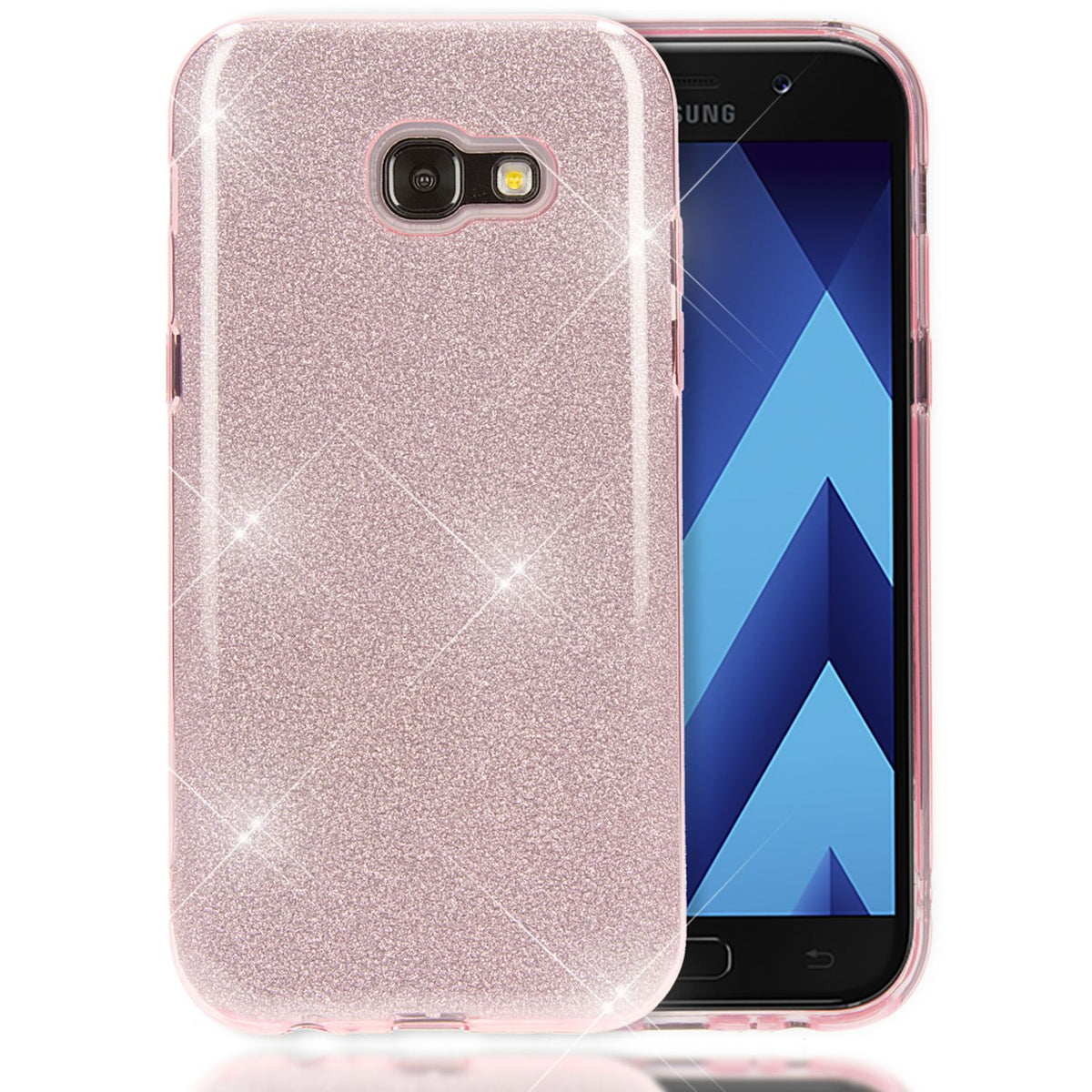 NALIA Handyhülle kompatibel mit Samsung Galaxy A5 2017, Glitzer Slim Silikon-Case Back-Cover Schutzhülle, Glitter Sparkle Handy-Tasche Bumper, Dünne Bling Strass Smart-Phone Hülle