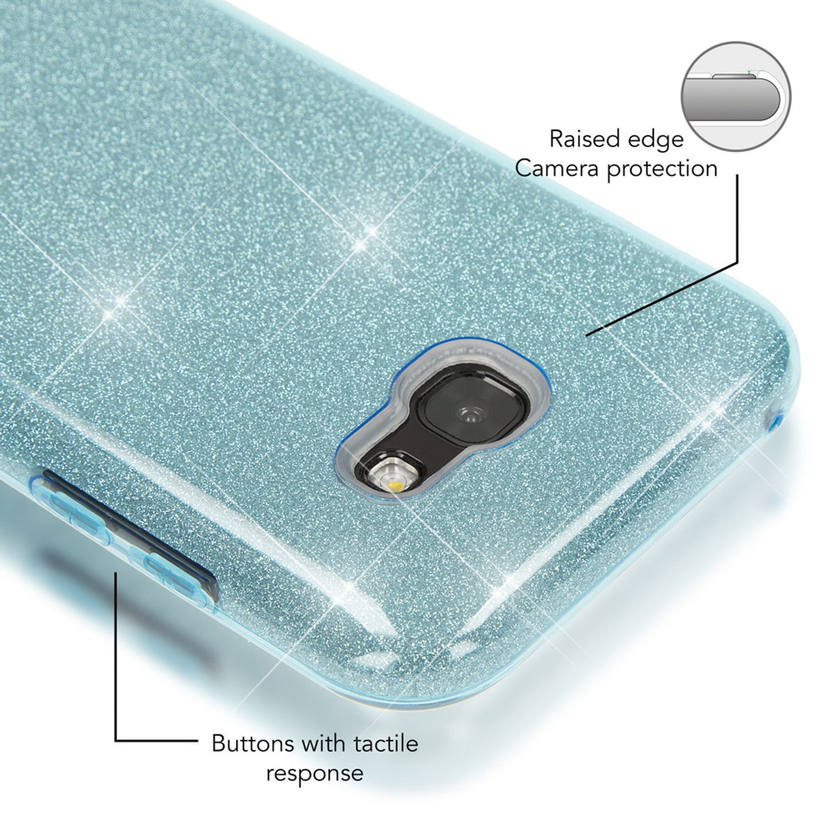 NALIA Handyhülle kompatibel mit Samsung Galaxy A5 2017, Glitzer Slim Silikon-Case Back-Cover Schutzhülle, Glitter Sparkle Handy-Tasche Bumper, Dünne Bling Strass Smart-Phone Hülle