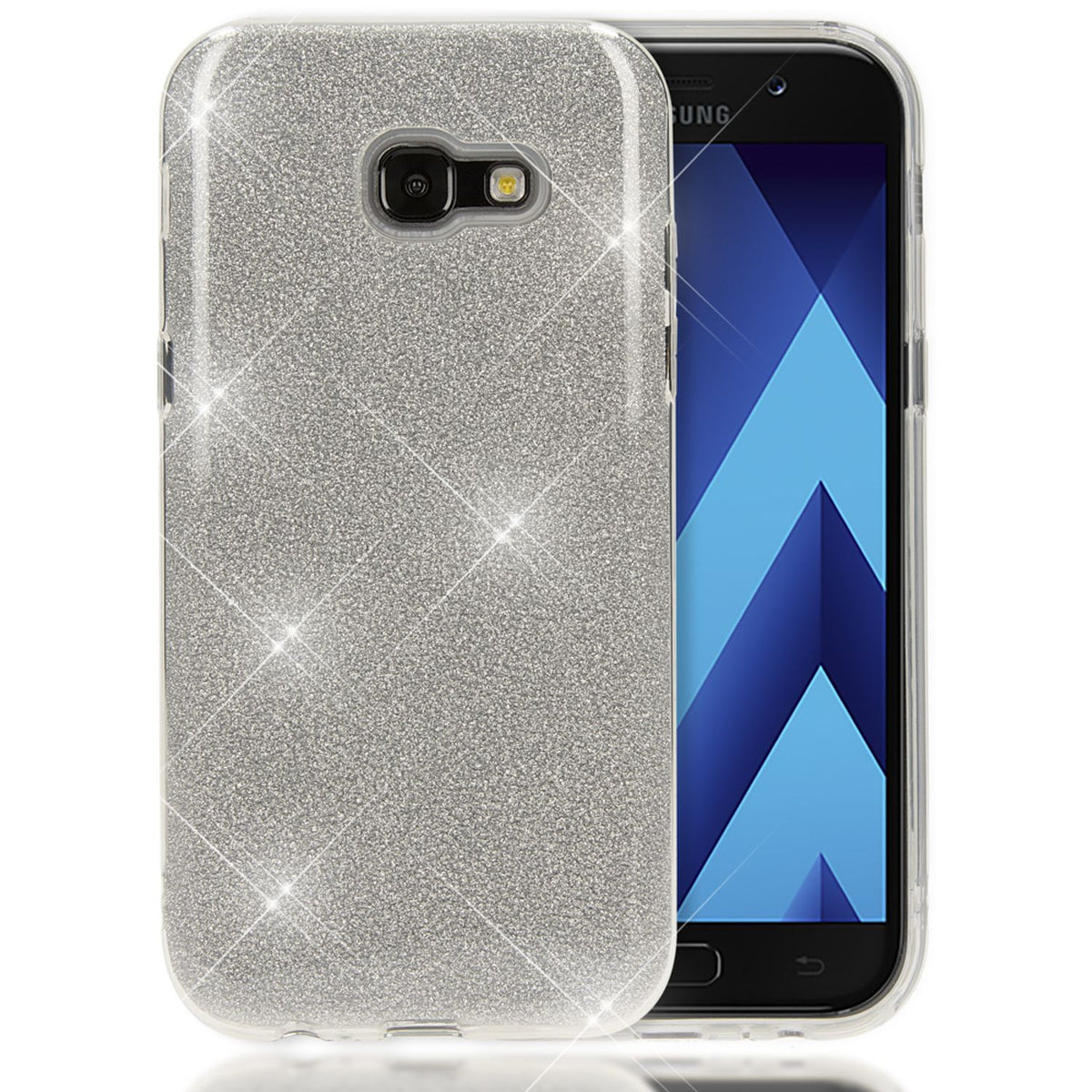NALIA Handyhülle kompatibel mit Samsung Galaxy A5 2017, Glitzer Slim Silikon-Case Back-Cover Schutzhülle, Glitter Sparkle Handy-Tasche Bumper, Dünne Bling Strass Smart-Phone Hülle