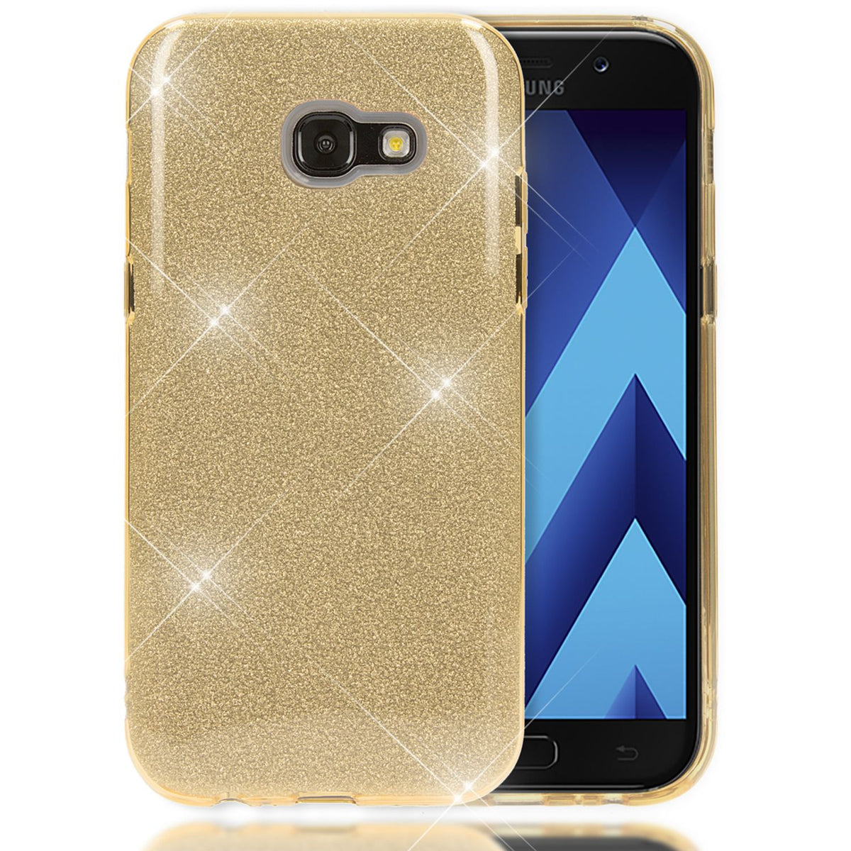 NALIA Handyhülle kompatibel mit Samsung Galaxy A5 2017, Glitzer Slim Silikon-Case Back-Cover Schutzhülle, Glitter Sparkle Handy-Tasche Bumper, Dünne Bling Strass Smart-Phone Hülle