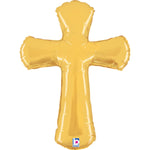 Shape Folienballon "Kreuz" Gold | 112 cm