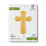 Shape Folienballon "Kreuz" Gold | 112 cm