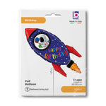 Shape Folienballon "Happy Birthday" Rakete | 91 cm