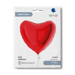 36"/Ø91cm Folienballon Uni Herz | Rot