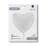 36"/Ø91cm Folienballon Uni Herz | Weiß Satin