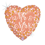 18"/Ø46cm Folienballon "Mr. & Mrs." Holo | Rosegold